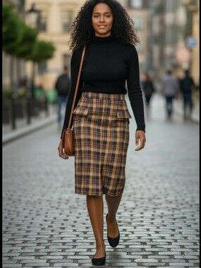 Remain Birger Christensen Cotton Blend Plaid Skirt